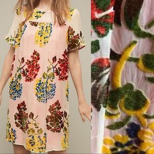 Anthropologie Maeve Floral Market Velvet Dress NWT